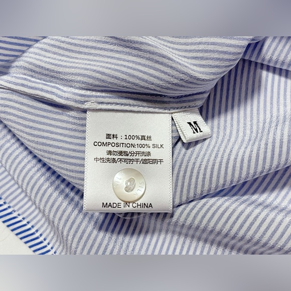 Silk Striped Shirt with Contrasted Collar and Cuffs - Picture 11 of 12